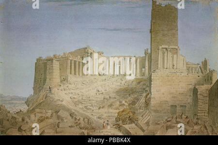 1232 propilei, Atene - 30 Maggio 1838 - Skene James - 1838 Foto Stock