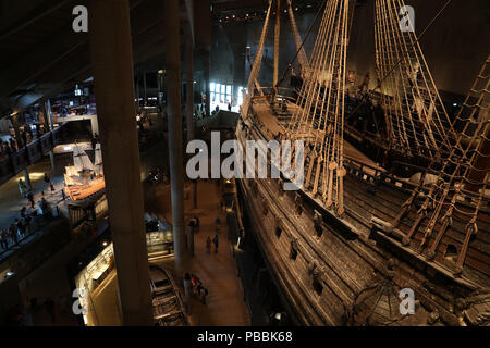 Vasa la nave ammiraglia svedese del Re di Svezia Gustavo Adolfo affondata sul suo viaggio inaugurale il 10 agosto 1628 Foto Stock