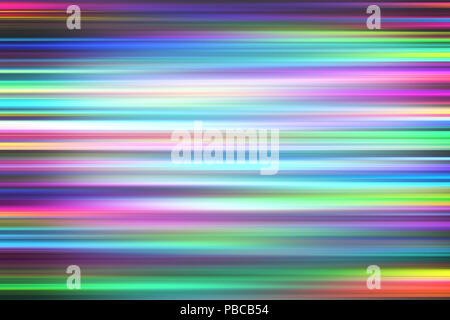 Luce colorata e strisce movimento veloce su sfondo bianco Foto Stock