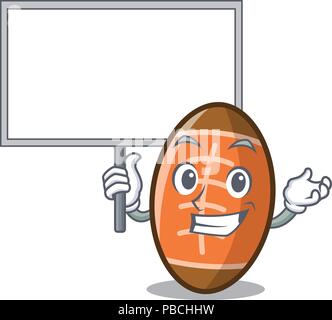Portare il rugby scheda carattere a sfera cartoon Illustrazione Vettoriale