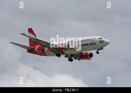 Licciana Nardi, Italia - 16 Giugno 2007: HS-AEF Boeing 737-300 di Thai Airasia. Per il volo di Chiangmai e l'aeroporto Suvarnabhumi di Bangkok, Tailandia. Foto Stock