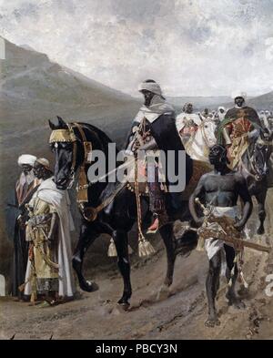 BOABDIL. ULTIMO REY NAZARI . 1485 - 1492. OLEO DE MARCELINO UNCETA , año 1885. ' EL SUSPIRO DEL MORO '. MUSEO Bellas Artes . Saragozza. SFGP / © KORPA. Foto Stock