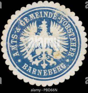 1323 Siegelmarke Amts-Gemeinde-Vorsteher Barneberg W0382482 Foto Stock