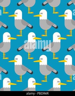 Seagull pattern seamless. gabbiano uccello sfondo. Illustrazione Vettoriale Illustrazione Vettoriale