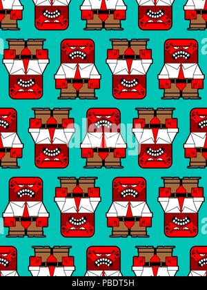 Rabbia pattern seamless. Il male lavoratore. Angry red boss. Illustrazione Vettoriale Illustrazione Vettoriale