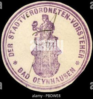 1347 Siegelmarke Der Stadtverordneten - Vorsteher - Bad Oeynhausen W0217094 Foto Stock