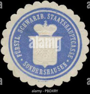 1354 Siegelmarke F. Schwarzb. Staatshauptcasse Sondershausen W0390430 Foto Stock
