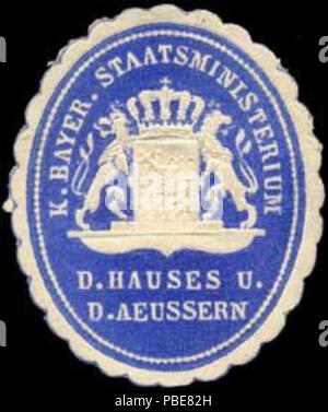 1404 Siegelmarke K. Bayer. Staatsministerium d. Hauses u. d. Aeussern W0301839 Foto Stock