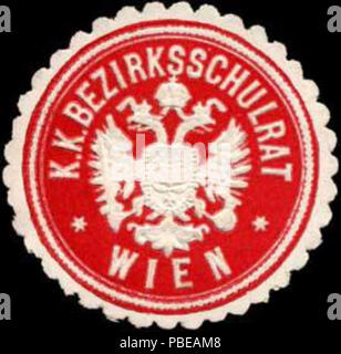 1419 Siegelmarke K.K. Bezirksschulrat - Wien W0246702 Foto Stock