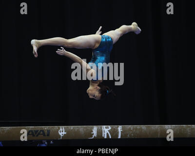 Columbus, OH, Stati Uniti d'America. 27 Luglio, 2018. Alyona Shchennikova durante il podio prima della formazione di GK U.S. Ginnastica classica competizione in Columbus, OH. Melissa J. Perenson/CSM/Alamy Live News Foto Stock