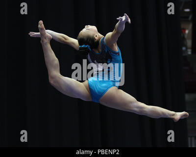 Columbus, OH, Stati Uniti d'America. 27 Luglio, 2018. Kara Eaker durante il podio prima della formazione di GK U.S. Ginnastica classica competizione in Columbus, OH. Melissa J. Perenson/CSM/Alamy Live News Foto Stock