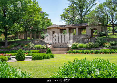 Carnahan Memorial Garden per i motivi del Missouri governatori Mansion nella Città di Jefferson, Missouri Foto Stock