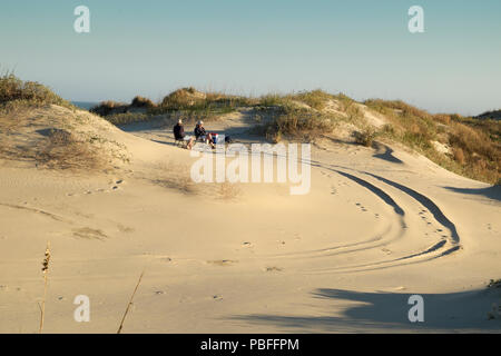 In attesa del tramonto su South Padre Island, Texas, Stati Uniti d'America Foto Stock