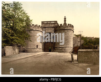 1544 Skipton Castle, gateway, nello Yorkshire, Inghilterra-LCCN2002708331 Foto Stock