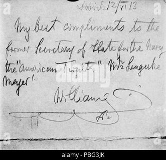 1554 Souvenir nota da Kaiser Wilhelm II a George v L Meyer Foto Stock