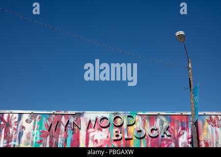 Arte e Graffiti in pareti Wynwood Miami Foto Stock