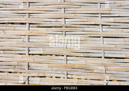Armatura in legno di bambù sfondo Texture. Vecchia Tessitura Tessitura di bambù. Tessitura Tessitura di bambù per la progettazione Foto Stock