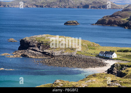 Stoer faro capo all'estrema costa ovest della Scozia in Assynt Foto Stock