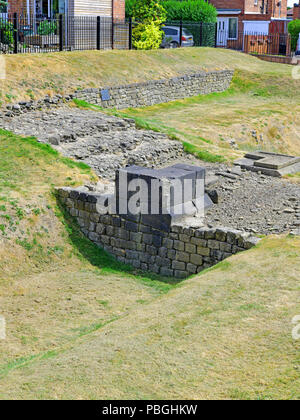 Muro Romano a Benwell Vallum Crossing Foto Stock