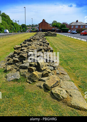 Muro Romano torretta 7b West Road costruito da Condercum fort Benwell Foto Stock