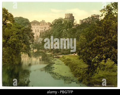 1621 il castello dal ponte, Warwick, Inghilterra-LCCN2002708211 Foto Stock