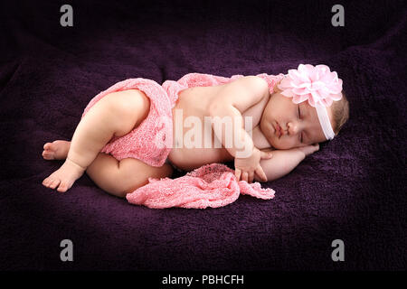 Baby girl, suono addormentato Foto Stock