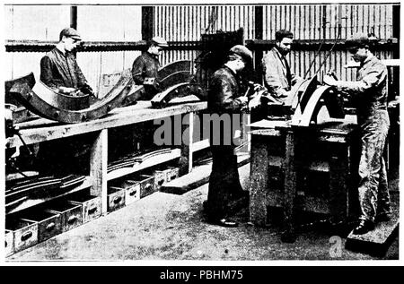1703 La turbina a vapore, 1911 - Fig. 20 - formare segmenti di involucro e palettatura rotorica Foto Stock
