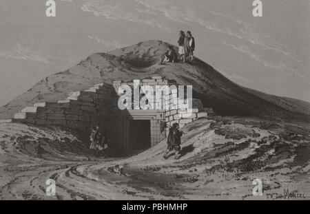1707 La tomba a tholos noto come Tesoro di Atreo a Micene - Du Moncel Théodore - 1843 Foto Stock