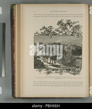 1770 sito tradizionale di Betfage, la casa di fichi, sul crinale che conduce dal Monte degli Ulivi alla collina sopra Betania. Fig-alberi crescono sul ciglio della strada, e rami di fico (NYPL b10607452-80311) Foto Stock