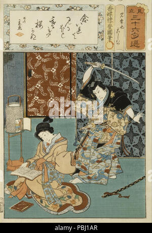 1796 Kunisada Utagawa Toyokuni (III) - Poesia illustrazione da una serie di 36 - (fwF1IEmZ1u0tDw) Foto Stock