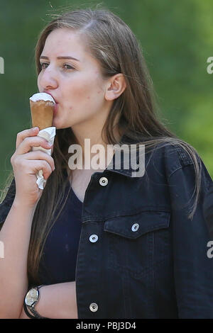 I londinesi godere di caldo in St James Park di Westminster. Asciutto e caldo continua in Gran Bretagna come le temperature sono attesi per raggiungere 33°C più tardi questa settimana. Dotato di: atmosfera, vista in cui: Londra, Regno Unito quando: 27 giu 2018 Credit: Dinendra Haria/WENN Foto Stock