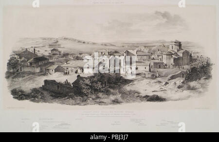 1819 Vignette Nro 2 Innere Ansicht des westlichen Theiles von Athen mit dem Nympheion, dem Aufnahmspunkte des Panorama - Stademann August Ferdinand - 1841 Foto Stock
