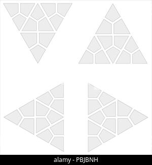 Labirinto di triangoli intersecati geometria logo minimalista Illustrazione Vettoriale