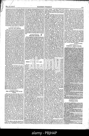 744 di Harper editoriali settimanali su Carl Schurz - 1874-05-16 - Senatore Schurz Foto Stock