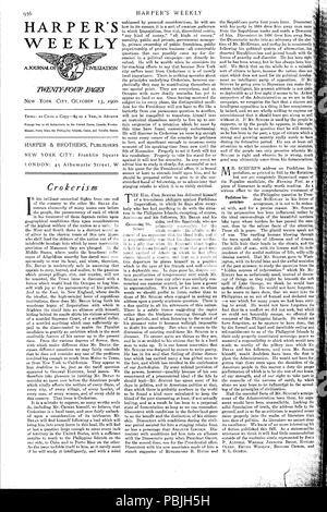 744 di Harper editoriali settimanali su Carl Schurz - 1900-10-13 - perfido Imperialismo Foto Stock