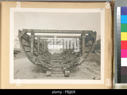 1830 Wallkill tunnel di pressione. Vista che mostra i dettagli delle forme di acciaio per calcestruzzo rinforzo del tunnel di pressione. Contratto 47. Il 5 ottobre 1910 (NYPL b13814376-435464) Foto Stock