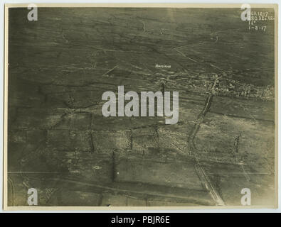 1873 WW1 fotografia aerea - Vista verso est verso Messines Foto Stock