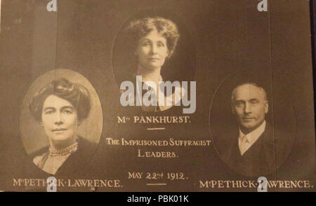 Imprigionato leader Suffragist 1912 796 imprigionato leader Suffragist 1912 Pankhurst Pethick Lawrence Foto Stock