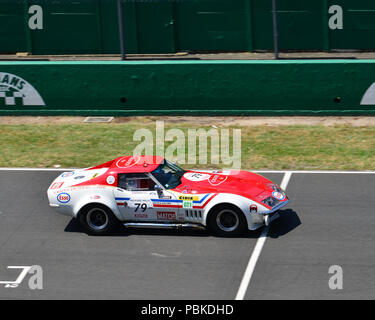 Marc Godfroy, Chevrolet Corvette C3, Plateau 5, la griglia 5, 1966 - 1971, Le Mans Classic 2018, luglio 2018, Le Mans, in Francia, il circuito da corsa, Classic, classi Foto Stock