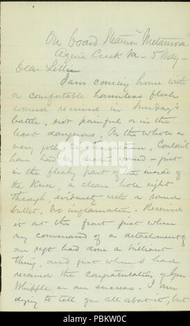 907 lettera firmata George (George Hastings), a bordo della motonave Metamora, Aquia Creek, Virginia, a Lillie (Lillie Umsted), 5 maggio (1862) Foto Stock
