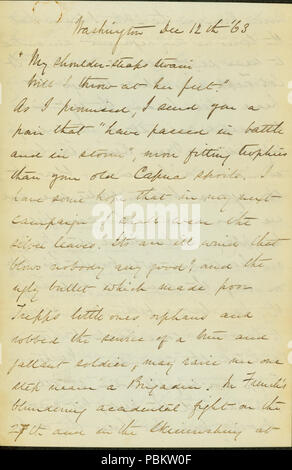 907 lettera firmata George (George Hastings), Washington (a Lillie Umsted), Dicembre 12, 1863 Foto Stock