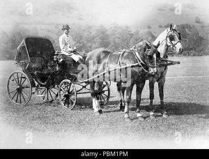 769 a cavallo e in carrozza, pullman, teamster, uomo, campo in carrozza, cappello bowler, frusta Fortepan 14079 Foto Stock