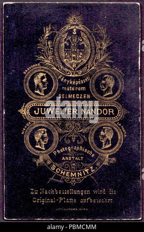 851 Juwelier Nándor Fényképészeti műterme. Fortepan 81181 Foto Stock