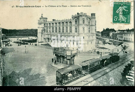 Abeille 43 - ST GERMAIN EN LAYE - Le Chateau et la Place - Stazione des tranviarie. Foto Stock