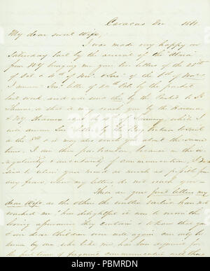 908 lettera firmata Henry T. Blow, Caracas, a Minerva (Minerva Blow), Dicembre, 1861 Foto Stock