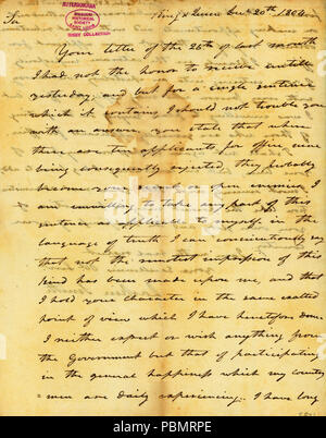 910 lettera firmata Larkin Smith, il Re e la regina (provincia), a Thomas Jefferson, Dicembre 20, 1804 Foto Stock