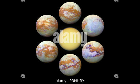 La Nasa immagini mosaico di Titan luna di Saturno Foto Stock