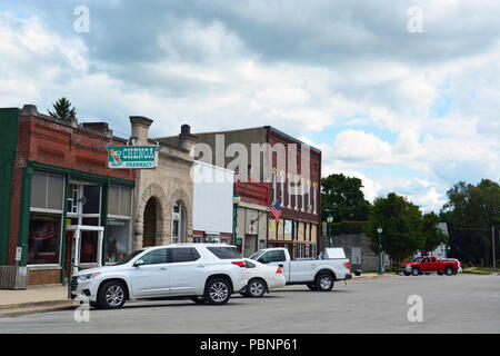 Rte 66 passa attraverso la piccola comunità agricola di Chenoa in Central Illinois Foto Stock