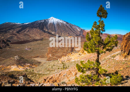 Roccia sul paesaggio vulcanico, il Teide Tenerife Island Foto Stock