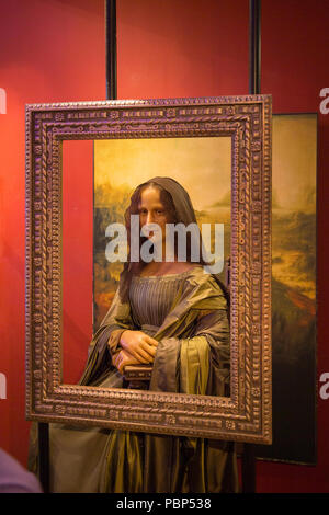 AMSTERDAM, Paesi Bassi - 1 GIU 2015: Mona Lisa, Madame Tussauds museum di Amsterdam. Marie Tussaud è nata come Marie Grosholtz nel 1761 Foto Stock